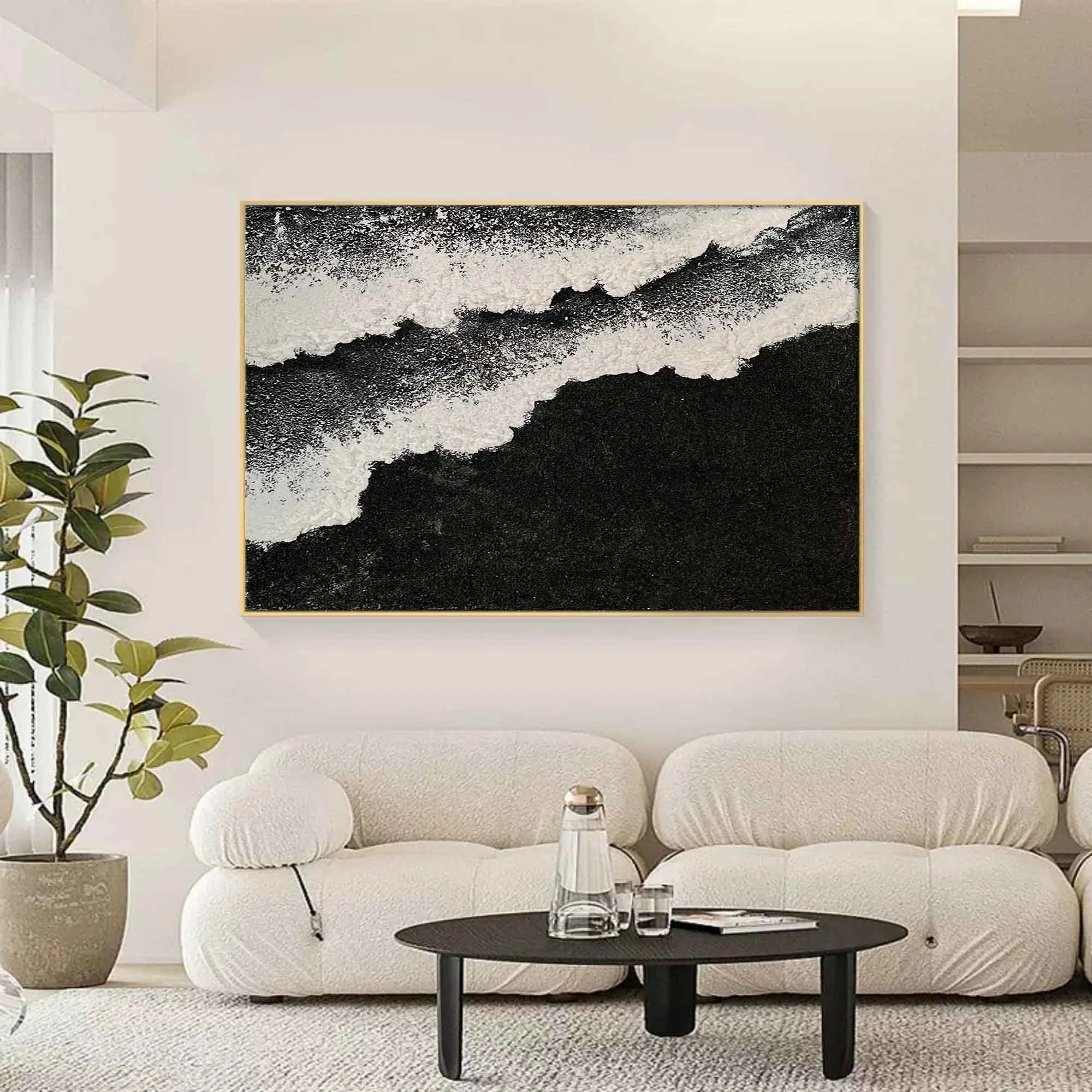 Multicolor Monochrome Tides Abstract Art - Artwallpainting