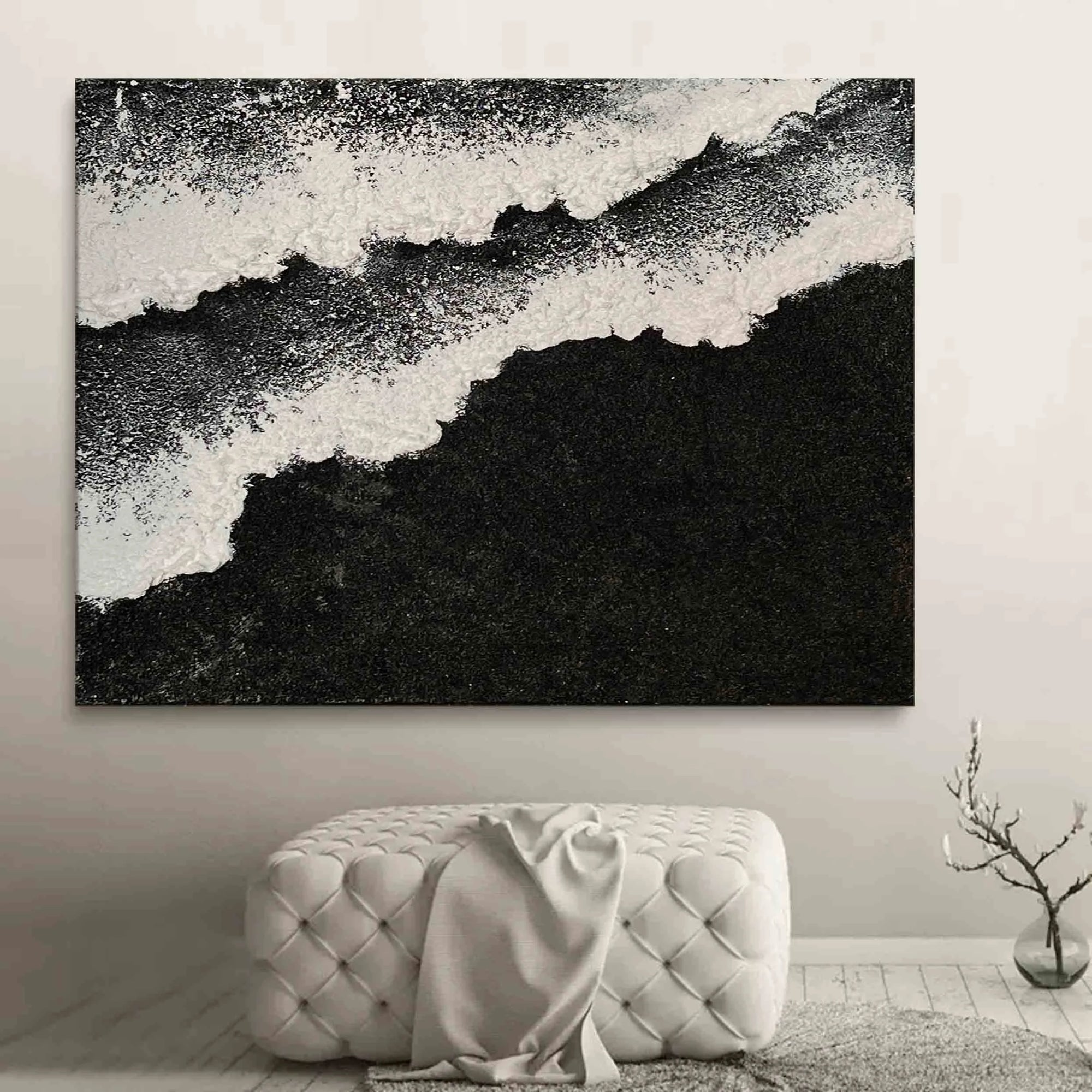 Multicolor Monochrome Tides Abstract Art - Artwallpainting