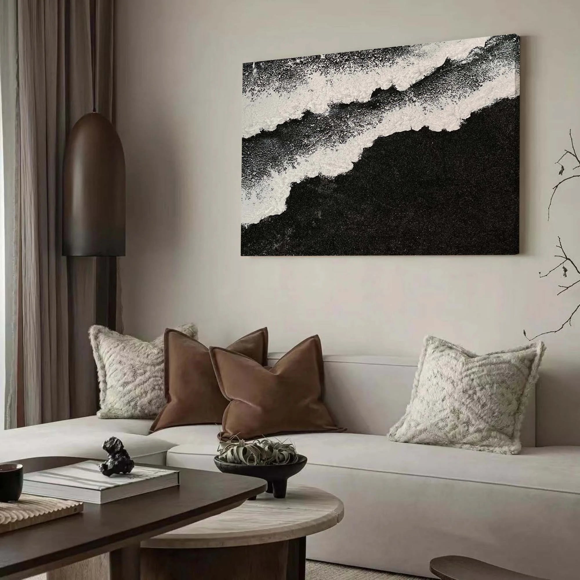 Multicolor Monochrome Tides Abstract Art - Artwallpainting