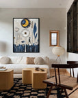 Multicolor Moonlit Meadow-Abstract Oil Paintings Of Natural Fantasy Wall Art - Artwallpainting
