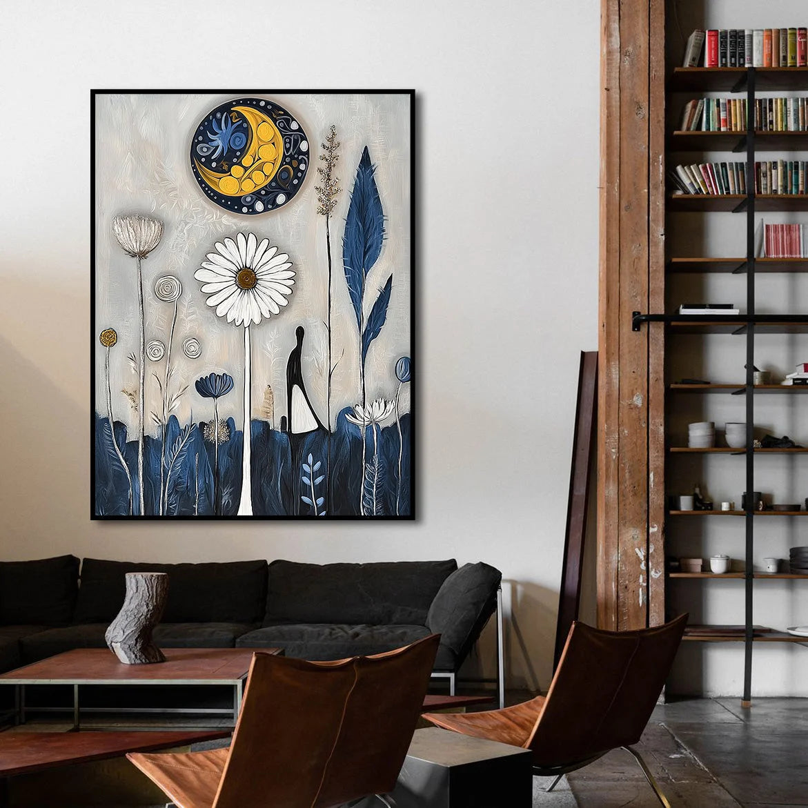 Multicolor Moonlit Meadow-Abstract Oil Paintings Of Natural Fantasy Wall Art - Artwallpainting