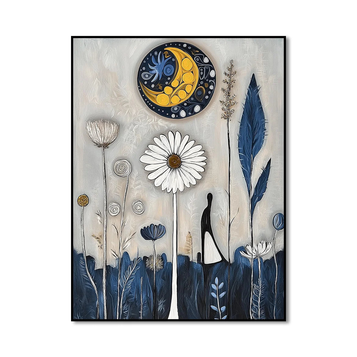 Multicolor Moonlit Meadow-Abstract Oil Paintings Of Natural Fantasy Wall Art - Artwallpainting