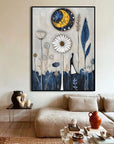 Multicolor Moonlit Meadow-Abstract Oil Paintings Of Natural Fantasy Wall Art - Artwallpainting