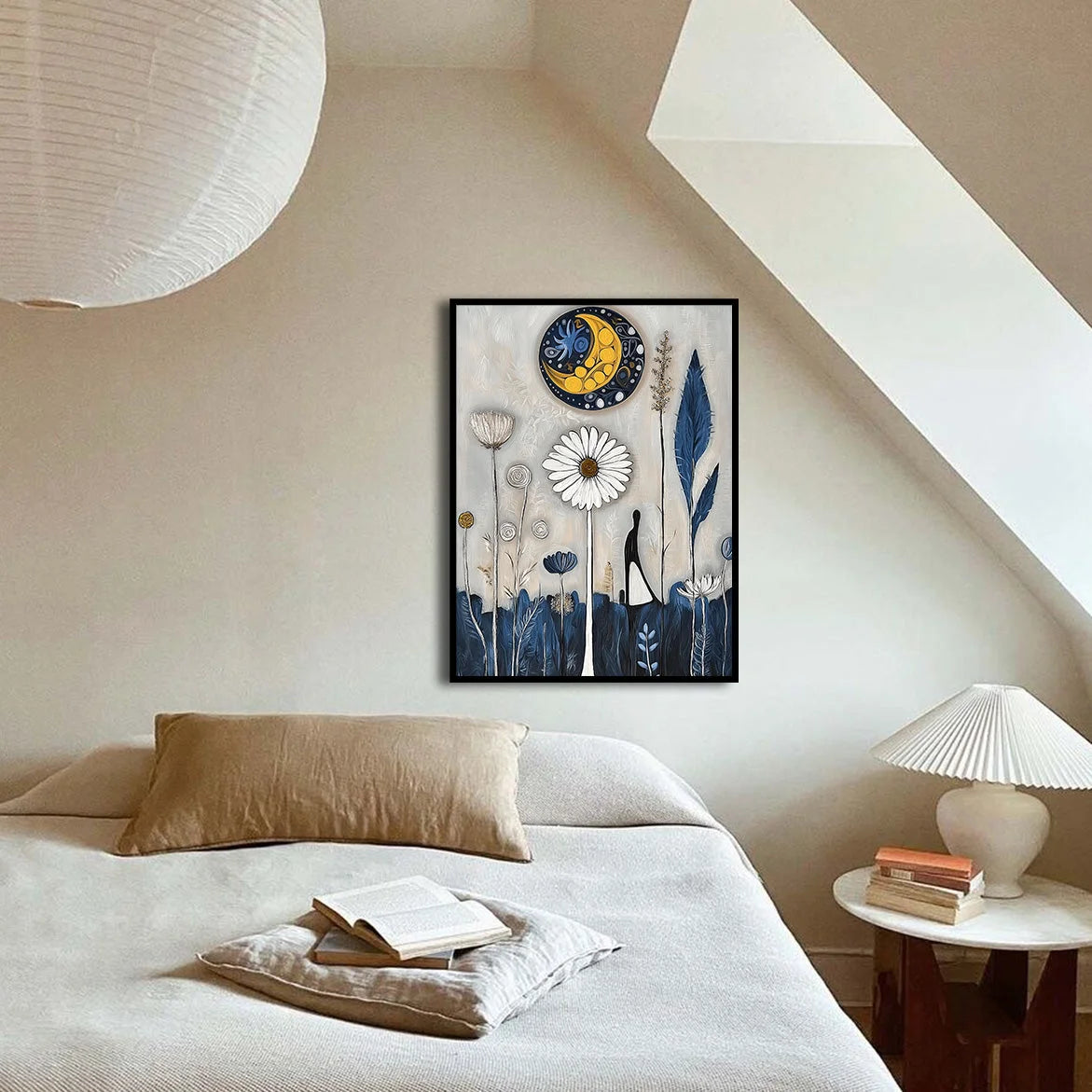 Multicolor Moonlit Meadow-Abstract Oil Paintings Of Natural Fantasy Wall Art - Artwallpainting
