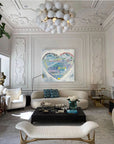Multicolor Multilingual Love Heart Abstract Painting Inspiring Wall Art Decor - Artwallpainting