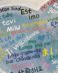 Multicolor Multilingual Love Heart Abstract Painting Inspiring Wall Art Decor - Artwallpainting