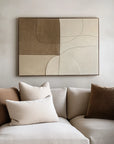 Multicolor Muted Geometrics-Modern Minimalist Earth Tone Line Hand-Painted Geometric Wall Art - Artwallpainting
