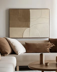 Multicolor Muted Geometrics-Modern Minimalist Earth Tone Line Hand-Painted Geometric Wall Art - Artwallpainting