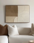 Multicolor Muted Geometrics-Modern Minimalist Earth Tone Line Hand-Painted Geometric Wall Art - Artwallpainting