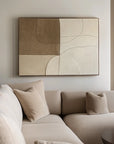 Multicolor Muted Geometrics-Modern Minimalist Earth Tone Line Hand-Painted Geometric Wall Art - Artwallpainting