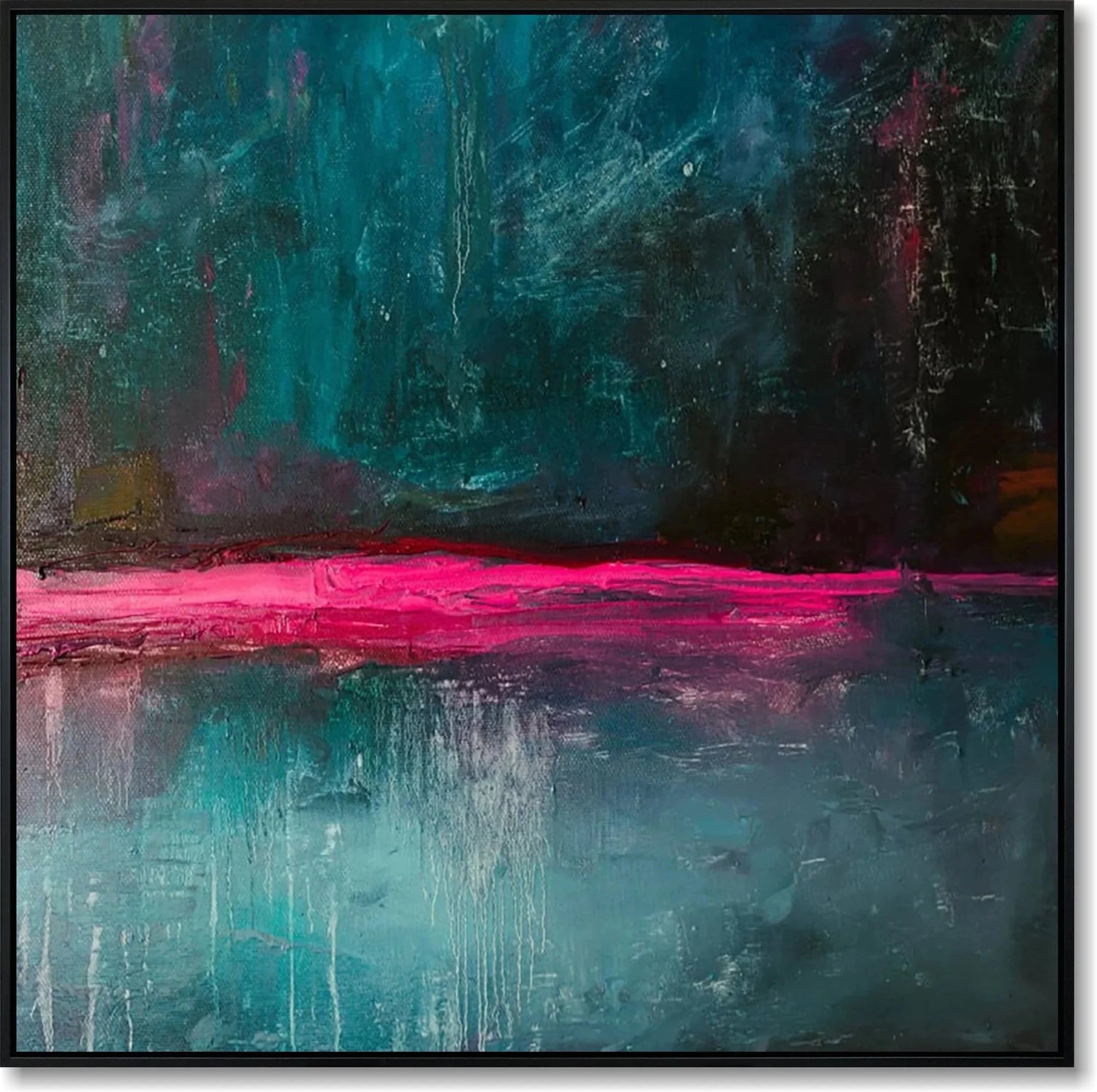 Multicolor Nightfall Horizon-Modern Minimalist Fluid Texture Abstract Wall Art - Artwallpainting