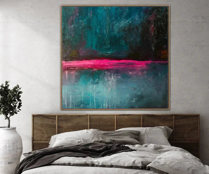 Multicolor Nightfall Horizon-Modern Minimalist Fluid Texture Abstract Wall Art - Artwallpainting