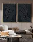 Multicolor Noir Textured Diptych Art Set Of 2 - Artwallpainting