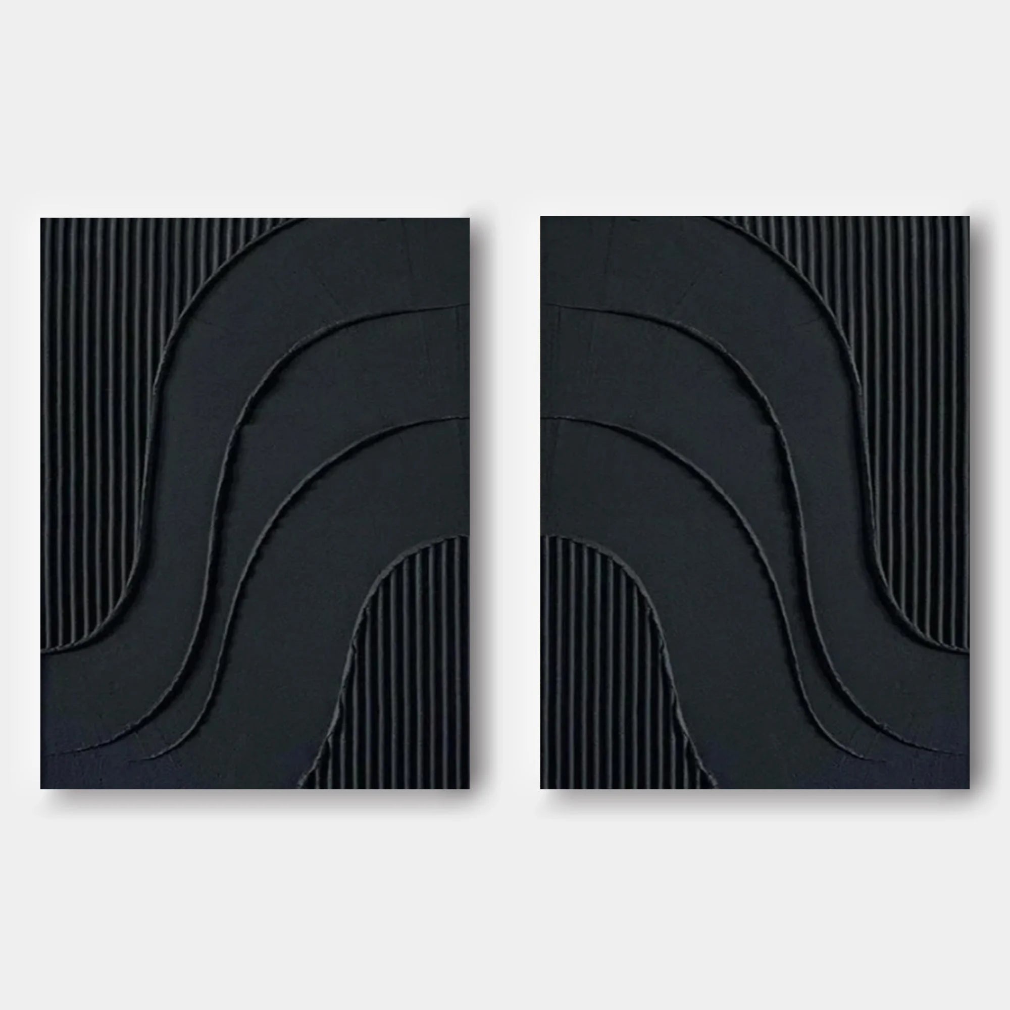 Multicolor Noir Textured Diptych Art Set Of 2 - Artwallpainting
