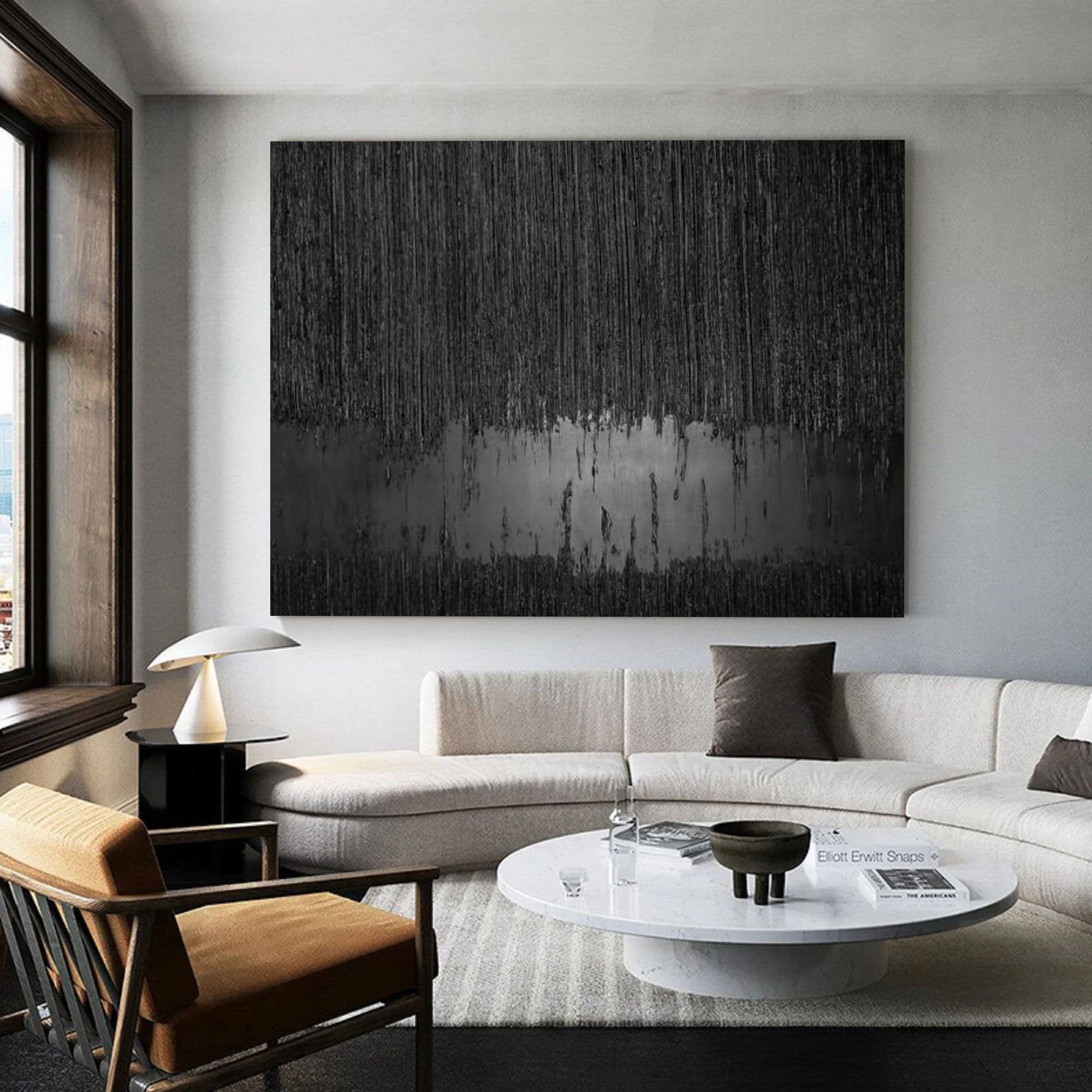 Multicolor Obsidian Silence Large Abstract Textured Canvas - Artwallpainting