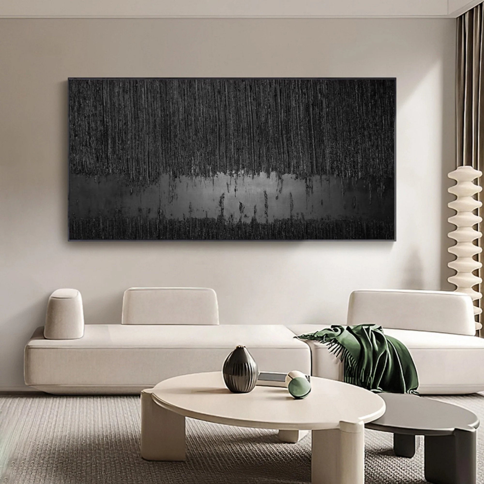 Multicolor Obsidian Silence Large Abstract Textured Canvas - Artwallpainting