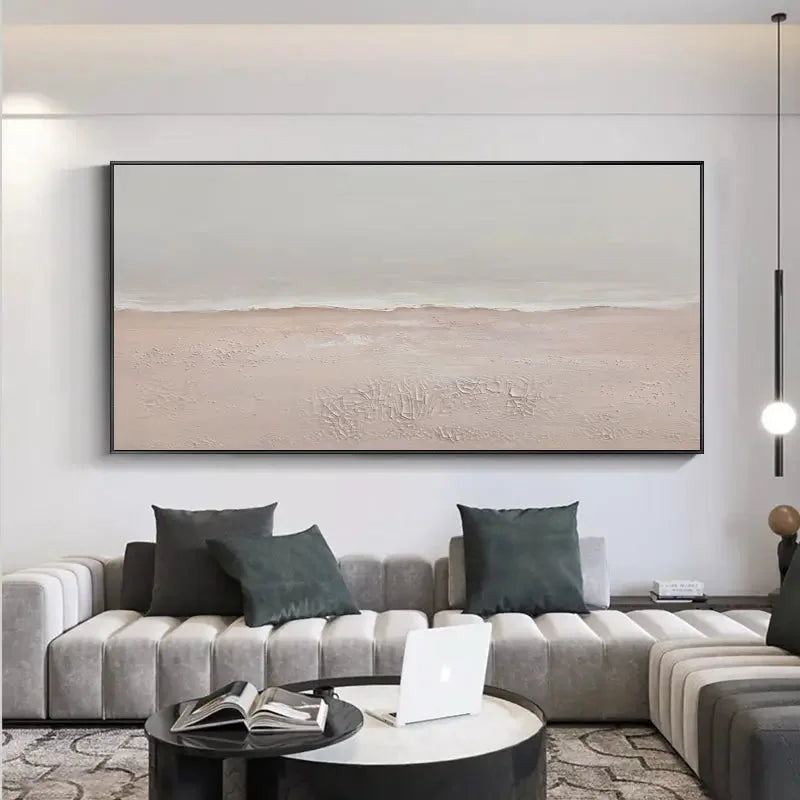 Multicolor Ocean And Sky Minimalist Textured Canvas Painting - Artwallpainting