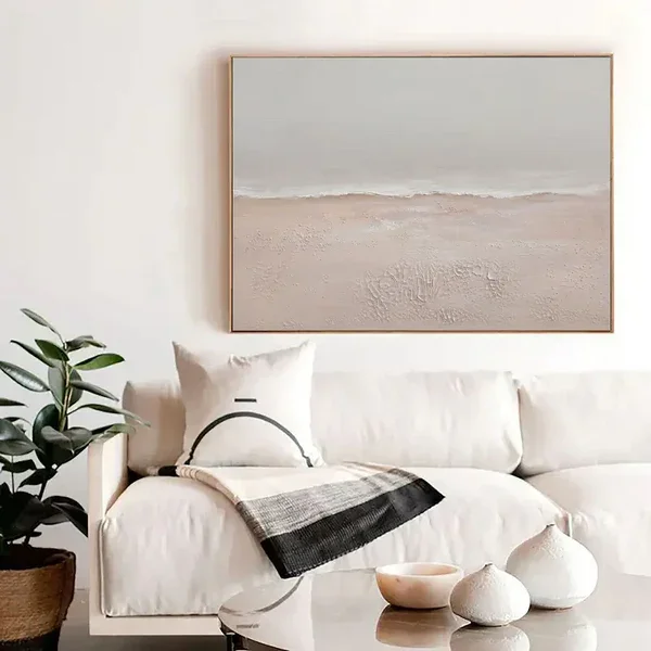 Multicolor Ocean And Sky Minimalist Textured Canvas Painting - Artwallpainting