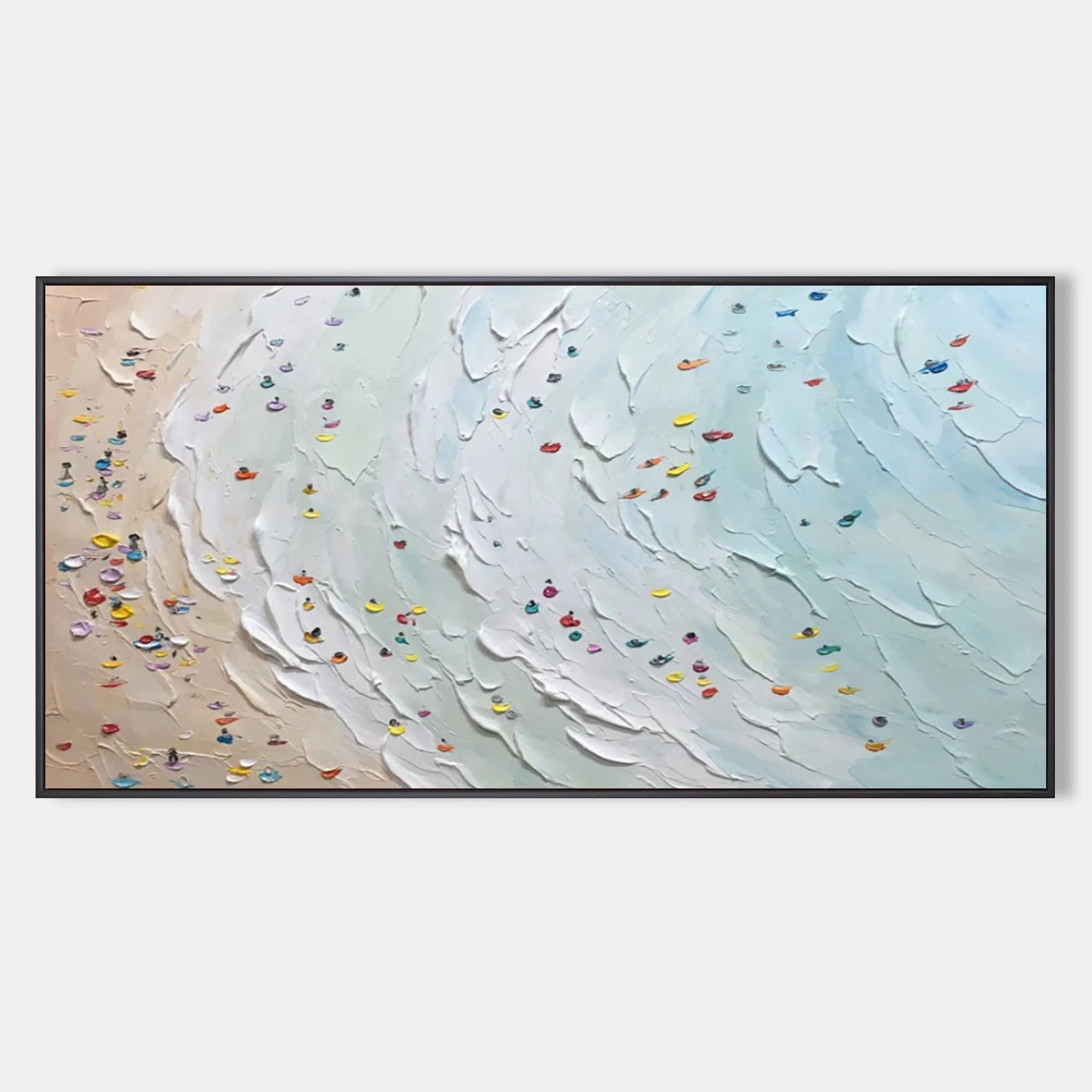 Multicolor Ocean Breeze Textured Beach Panorama - Artwallpainting