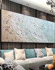 Multicolor Ocean Breeze Textured Beach Panorama - Artwallpainting