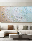 Multicolor Ocean Breeze Textured Beach Panorama - Artwallpainting