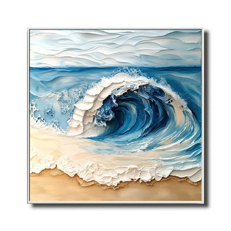 Multicolor Ocean Crest Art Canvas Painting For Home Decoration - Artwallpainting