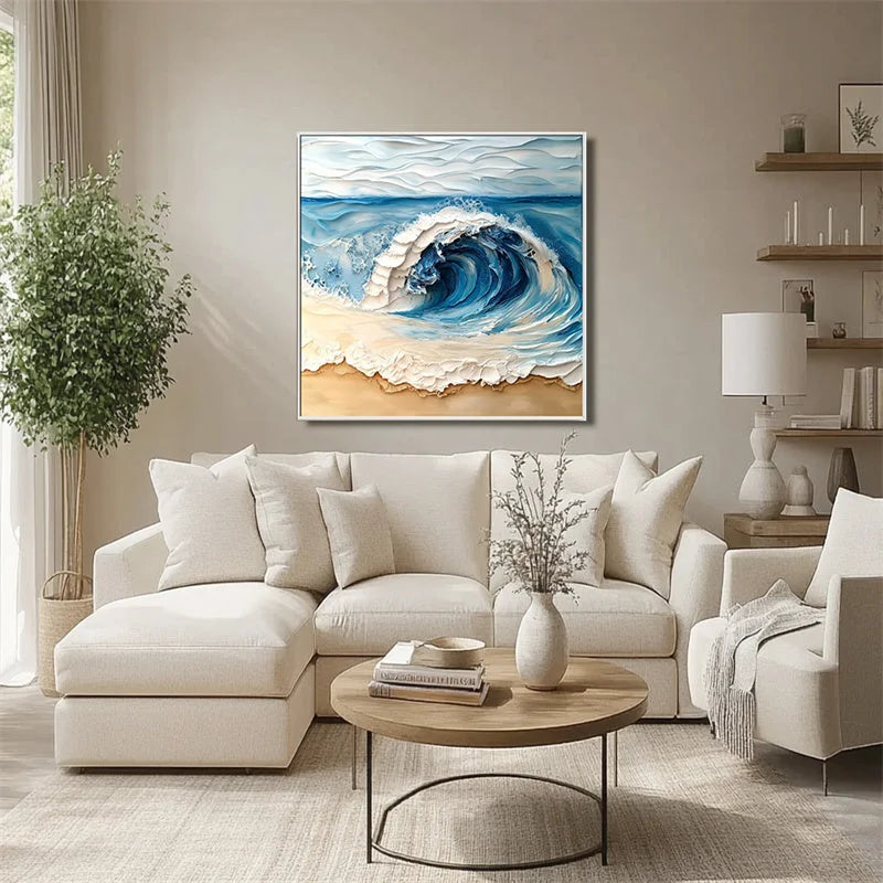Multicolor Ocean Crest Art Canvas Painting For Home Decoration - Artwallpainting