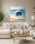 Multicolor Ocean Crest Art Canvas Painting For Home Decoration - Artwallpainting