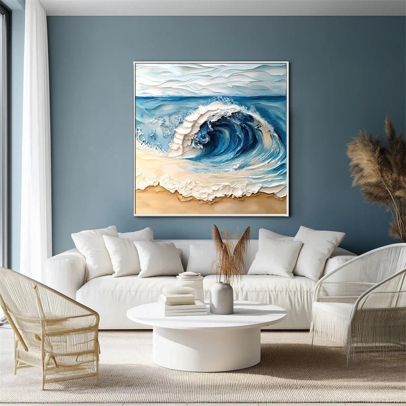 Multicolor Ocean Crest Art Canvas Painting For Home Decoration - Artwallpainting