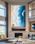 Multicolor Ocean Edge Textured Coastal Painting - Artwallpainting
