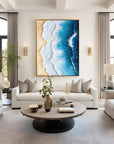 Multicolor Ocean Edge Textured Coastal Painting - Artwallpainting