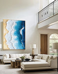 Multicolor Ocean Edge Textured Coastal Painting - Artwallpainting