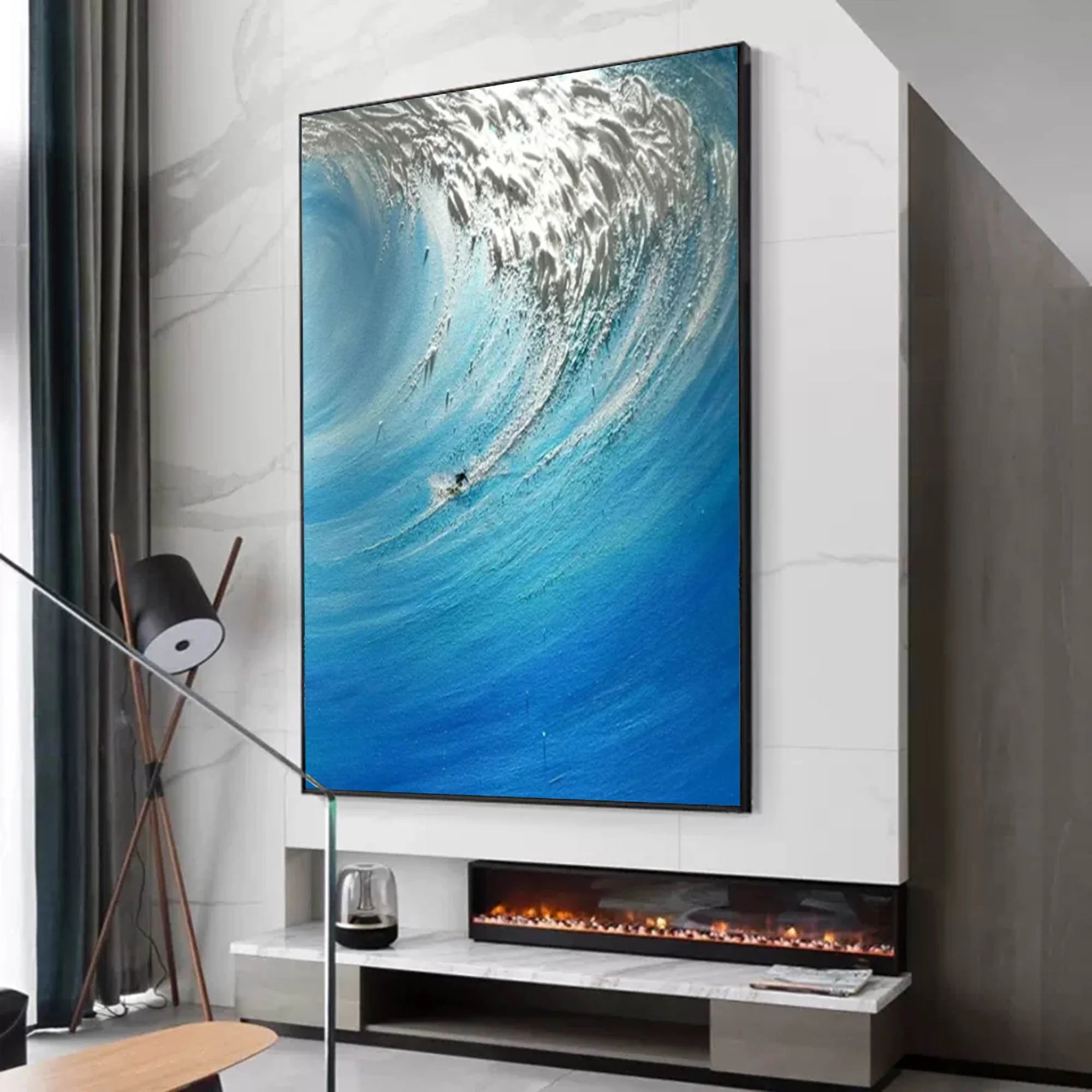 Multicolor Ocean Fury - Textured Wave Canvas Art - Artwallpainting