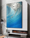 Multicolor Ocean Fury - Textured Wave Canvas Art - Artwallpainting