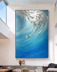 Multicolor Ocean Fury - Textured Wave Canvas Art - Artwallpainting