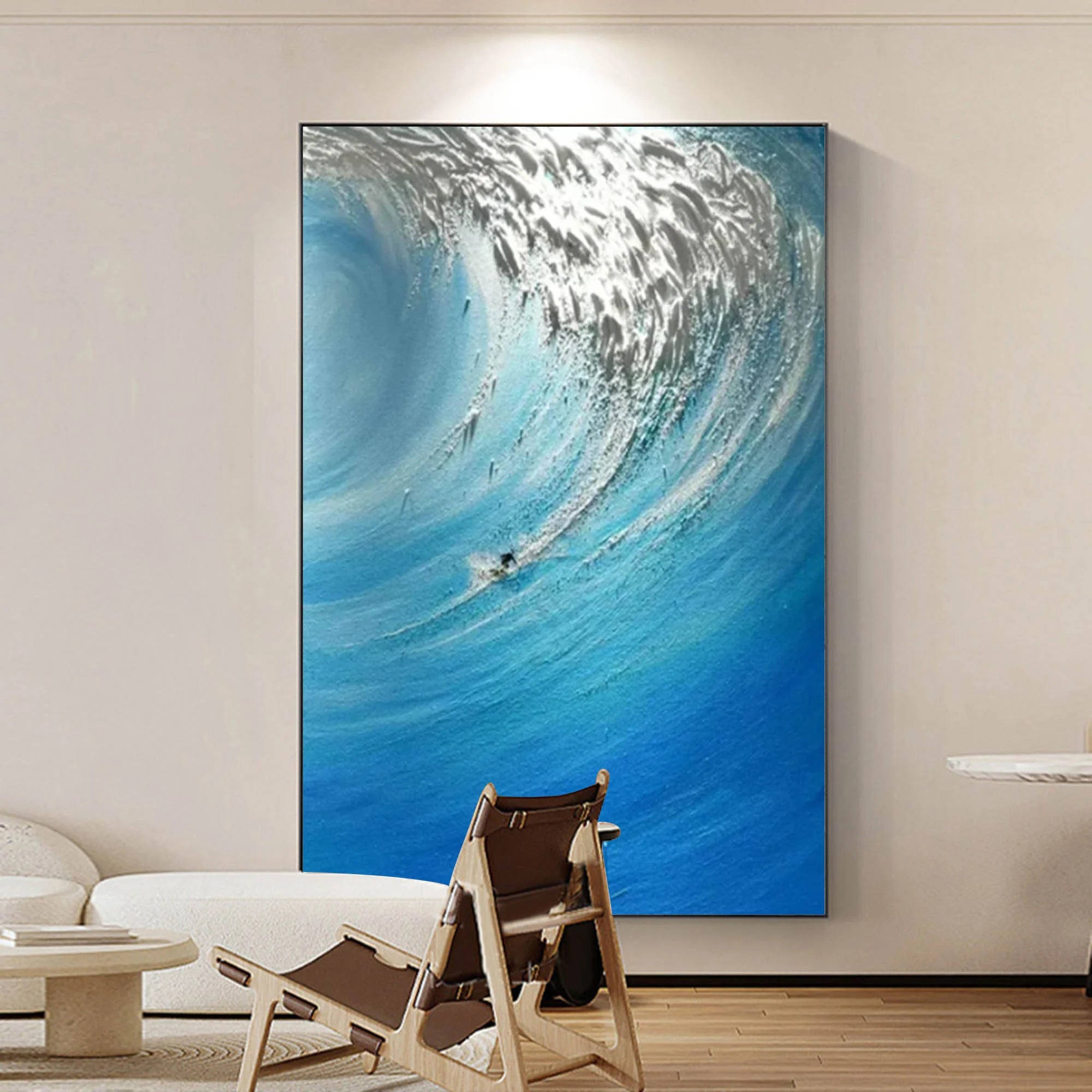 Multicolor Ocean Fury - Textured Wave Canvas Art - Artwallpainting
