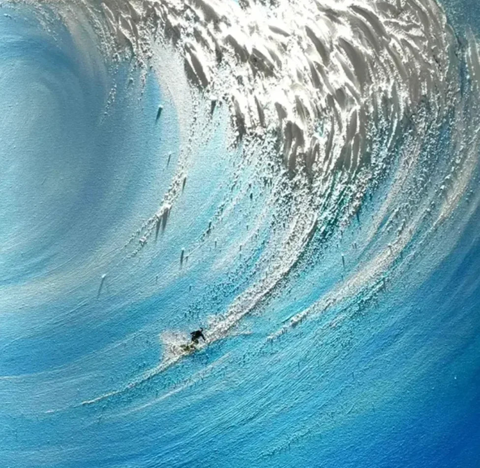 Multicolor Ocean Fury - Textured Wave Canvas Art - Artwallpainting