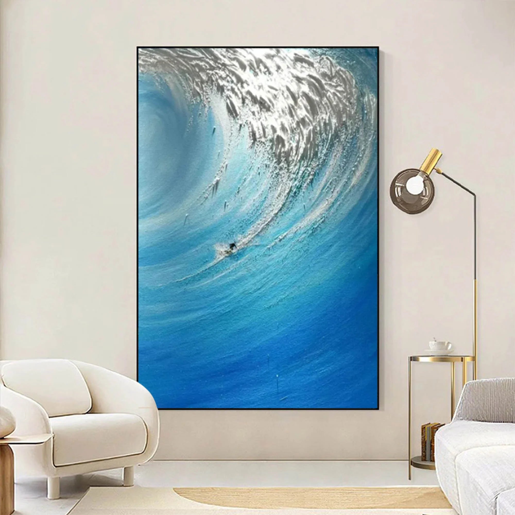 Multicolor Ocean Fury - Textured Wave Canvas Art - Artwallpainting