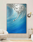 Multicolor Ocean Fury - Textured Wave Canvas Art - Artwallpainting