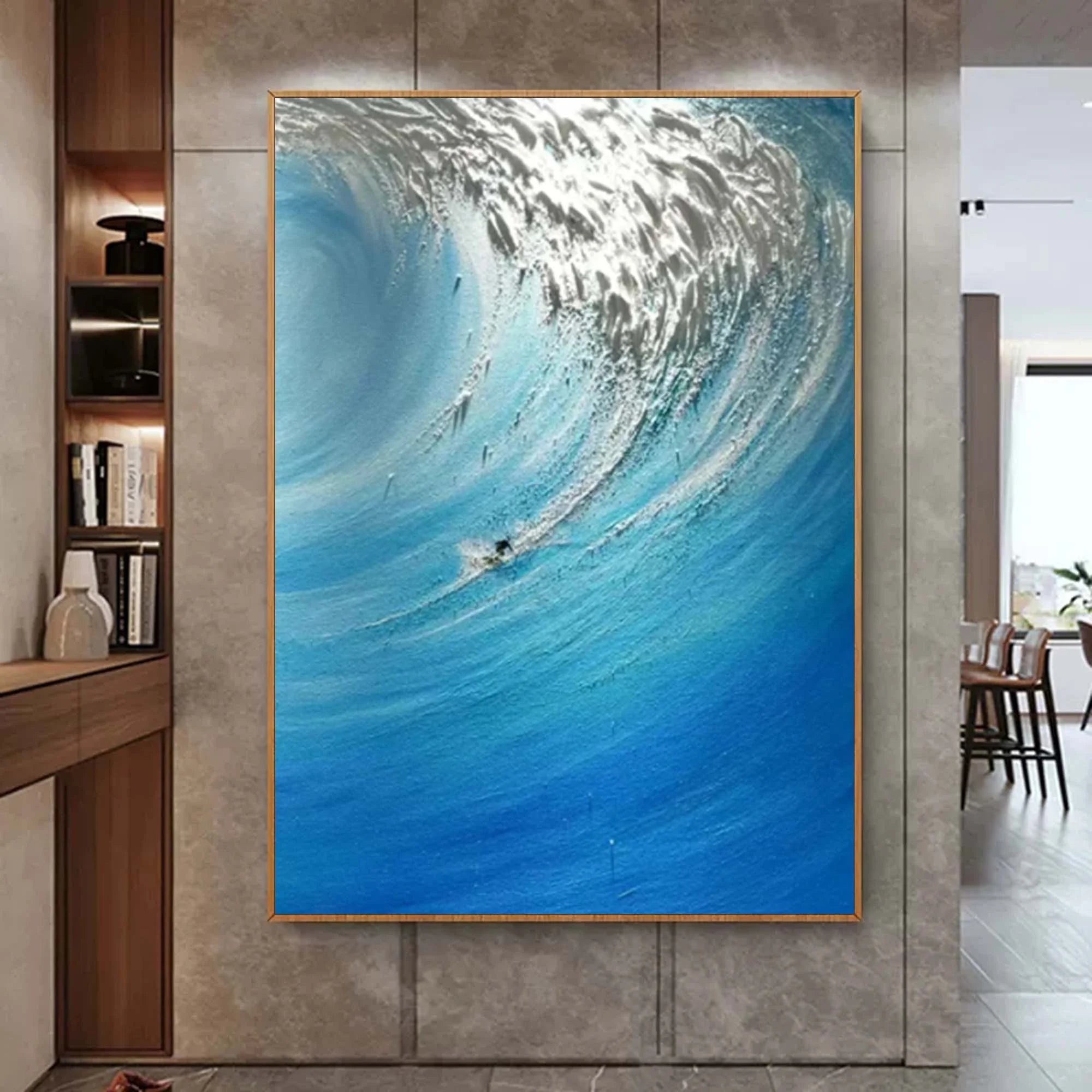Multicolor Ocean Fury - Textured Wave Canvas Art - Artwallpainting