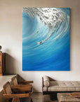 Multicolor Ocean Fury - Textured Wave Canvas Art - Artwallpainting