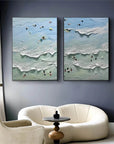 Multicolor Ocean Serenity Diptych Art Set Of 2 - Artwallpainting