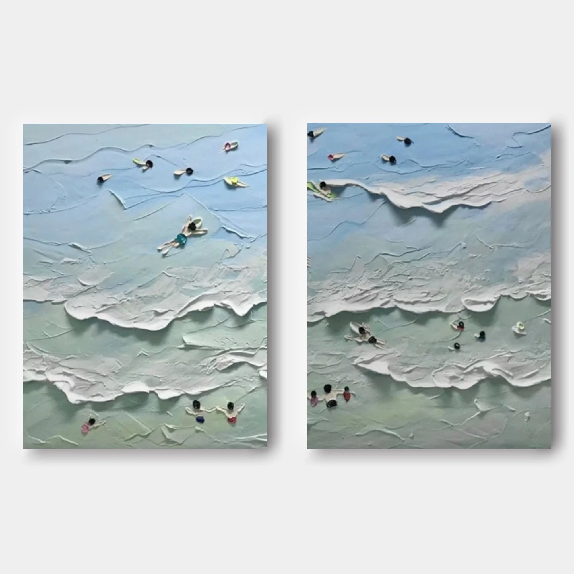 Multicolor Ocean Serenity Diptych Art Set Of 2 - Artwallpainting