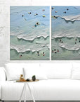 Multicolor Ocean Serenity Diptych Art Set Of 2 - Artwallpainting