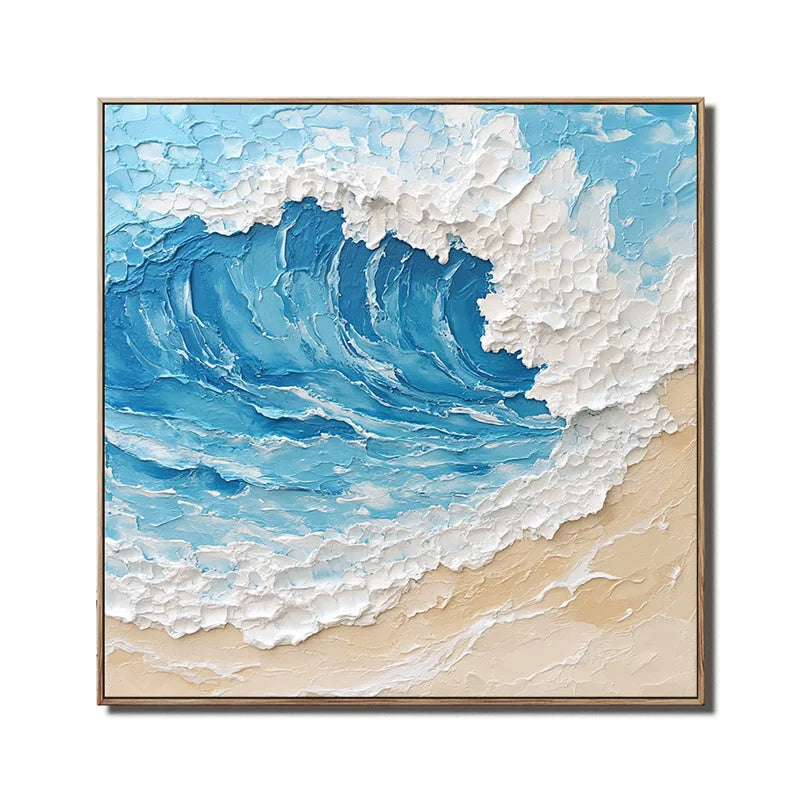 Multicolor Ocean Surge Textured Wave Art - Artwallpainting