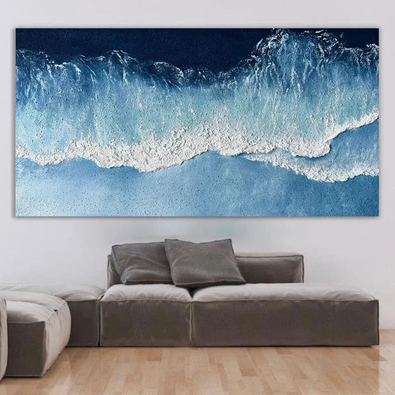 Multicolor Ocean Symphony - Abstract Textured Seascape Art - Artwallpainting