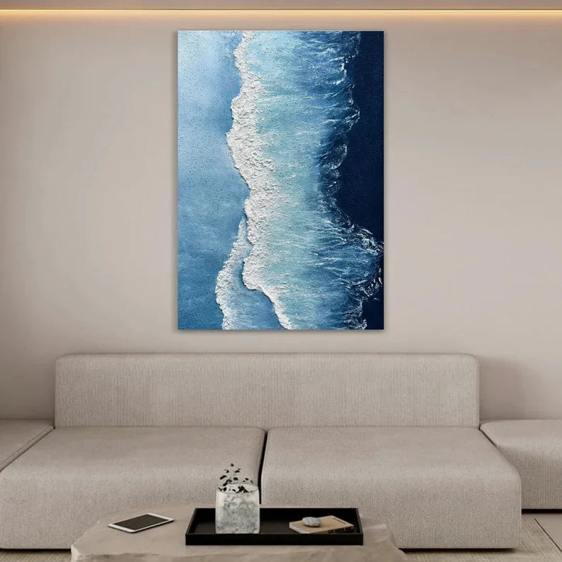 Multicolor Ocean Symphony - Abstract Textured Seascape Art - Artwallpainting