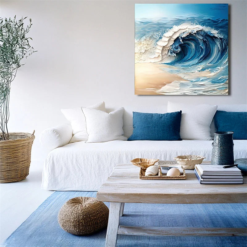 Multicolor Ocean Symphony Canvas Painting For Home Decoration - Artwallpainting