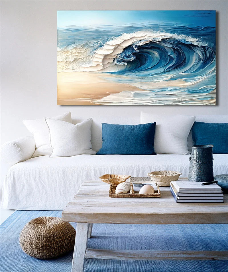 Multicolor Ocean Symphony Canvas Painting For Home Decoration - Artwallpainting