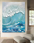Multicolor Ocean Symphony Textured Wave Art - Artwallpainting